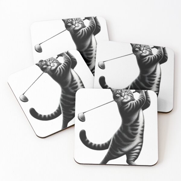 Item preview, Vintage Cat Playing Golf Kitten Lover Golf Player Golfer designed and sold by Kimberley King Art  King Art.