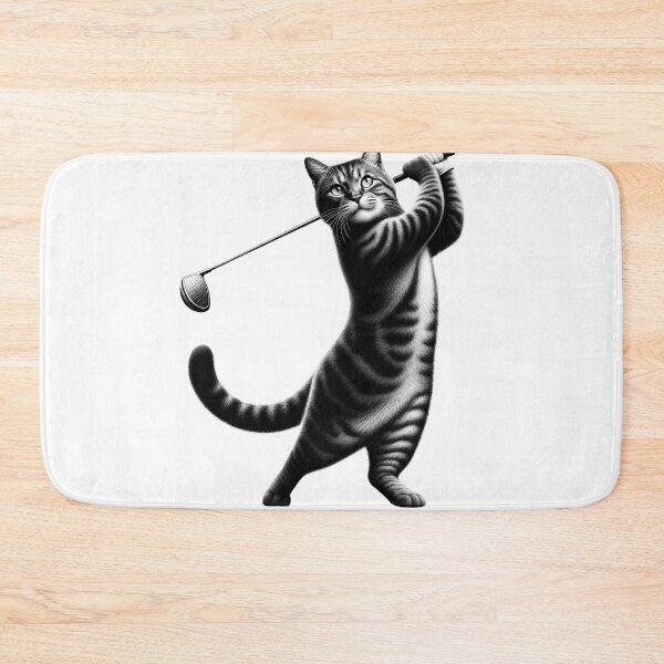 Item preview, Vintage Cat Playing Golf Kitten Lover Golf Player Golfer designed and sold by Kimberley King Art  King Art.