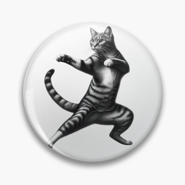 Item preview, Vintage Cat Doing Krav Maga Kitten Lover designed and sold by Kimberley King Art  King Art.