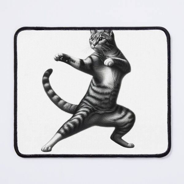 Item preview, Vintage Cat Doing Krav Maga Kitten Lover designed and sold by Kimberley King Art King Art.