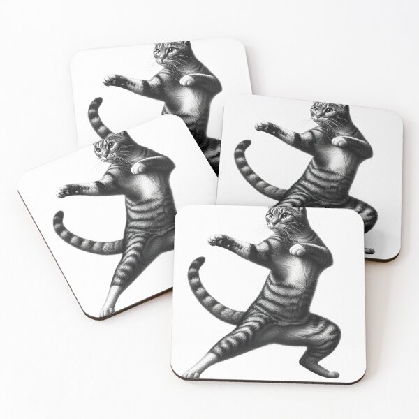 Item preview, Vintage Cat Doing Krav Maga Kitten Lover designed and sold by Kimberley King Art  King Art.