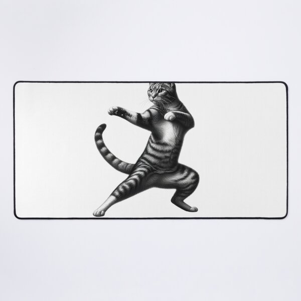 Item preview, Vintage Cat Doing Krav Maga Kitten Lover designed and sold by Kimberley King Art  King Art.