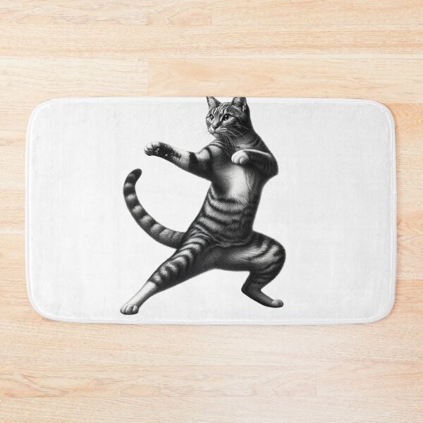 Item preview, Vintage Cat Doing Krav Maga Kitten Lover designed and sold by Kimberley King Art  King Art.