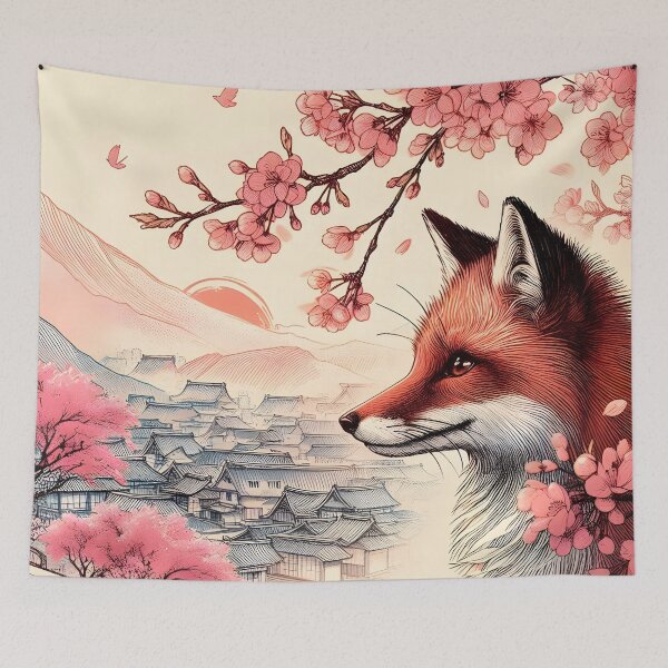 Item preview, Fox in Sakura Blossom Symphony designed and sold by inkNext.