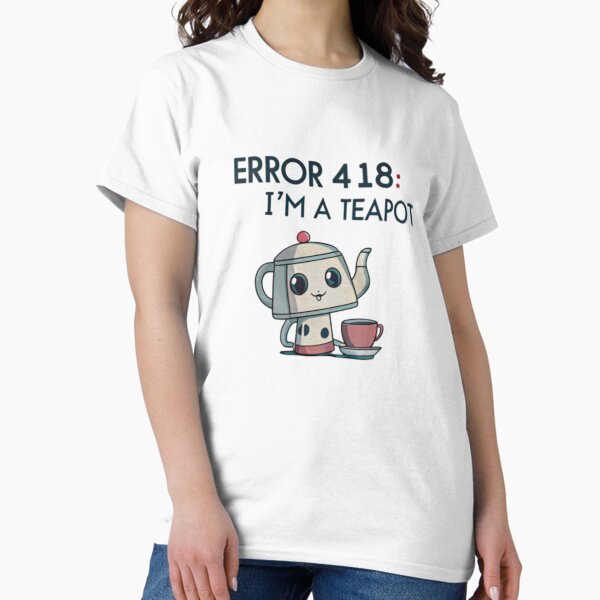 Vista previa del artículo con la obra «Error 418: Soy una tetera, no puedo preparar café», diseñado y vendido por Soulit.