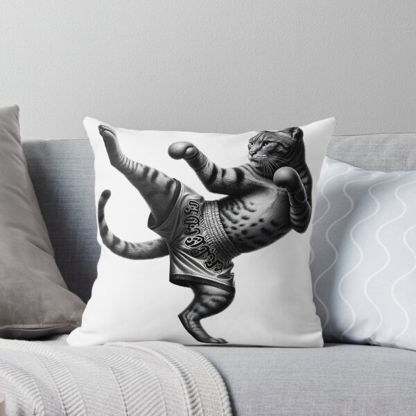 Item preview, Vintage Cat Doing Muay Thai Boxing Kitten Lover designed and sold by Kimberley King Art  King Art.