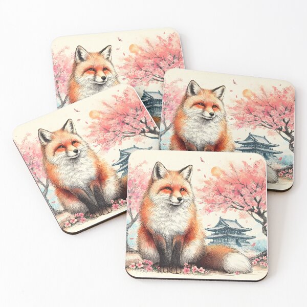 Item preview,  Vibrant Fox in Sakura Splendor designed and sold by inkNext.