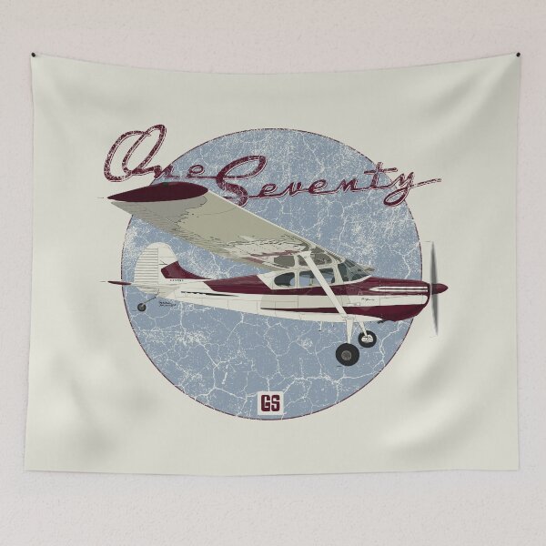 Artikelvorschau, Cessna 170 Vintage Look Luftfahrt Illustration entworfen und verkauft von GeraldSmithArt.