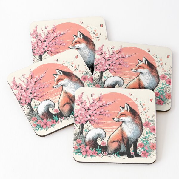 Item preview, Colorful Fox in Sakura Bliss designed and sold by inkNext.