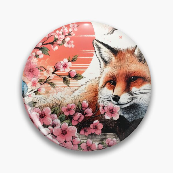 Item preview, Fox Amidst Sakura Blossom Dream designed and sold by inkNext.
