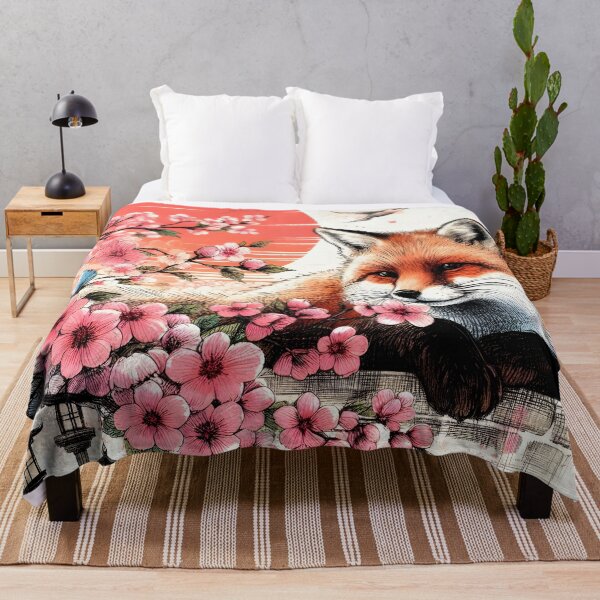 Item preview, Fox Amidst Sakura Blossom Dream designed and sold by inkNext.