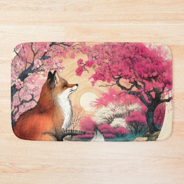 Item preview, Colorful Fox in Sakura Dreamscape designed and sold by inkNext.