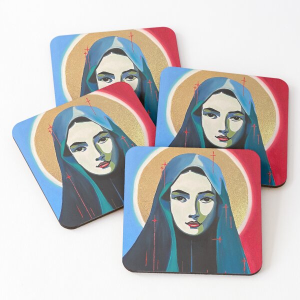 Item preview, Mary Magdalene. Artist: ROSSI, acrylic, oil pastel, gold leaf, Virgin Mary, Madonna designed and sold by ROSSI Roger Wagner.