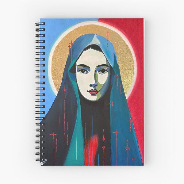 Item preview, Mary Magdalene. Artist: ROSSI, acrylic, oil pastel, gold leaf, Virgin Mary, Madonna designed and sold by ROSSI Roger Wagner.