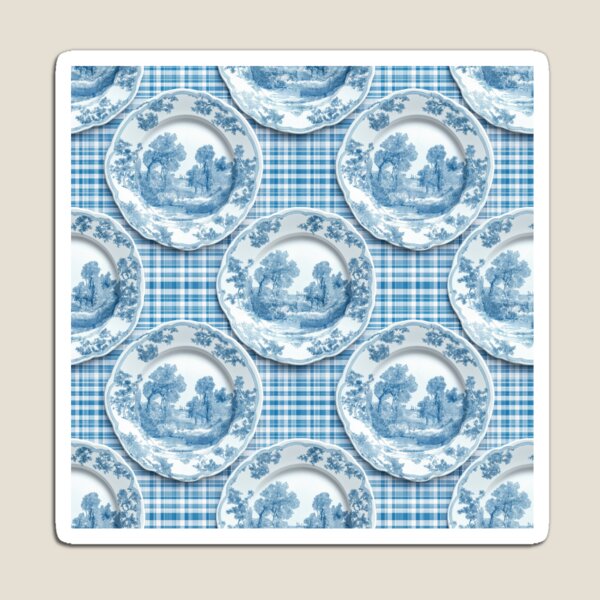 Item preview, Vintage Blue Chinoiserie Plate Pattern - Classic Cottagecore Aesthetic designed and sold by SheilasDigitalStudio.