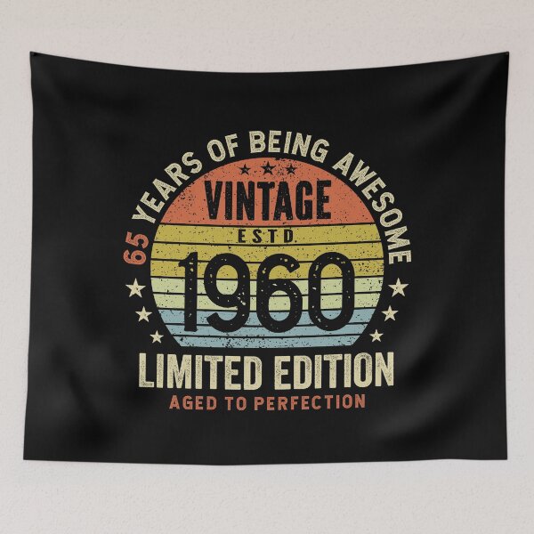 Item preview, 65th Birthday Awesome 65 Years Vintage 1960 designed and sold by eclecTEEq.