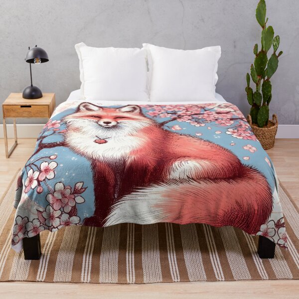Item preview, Fox in Sakura Blossom Harmony designed and sold by inkNext.