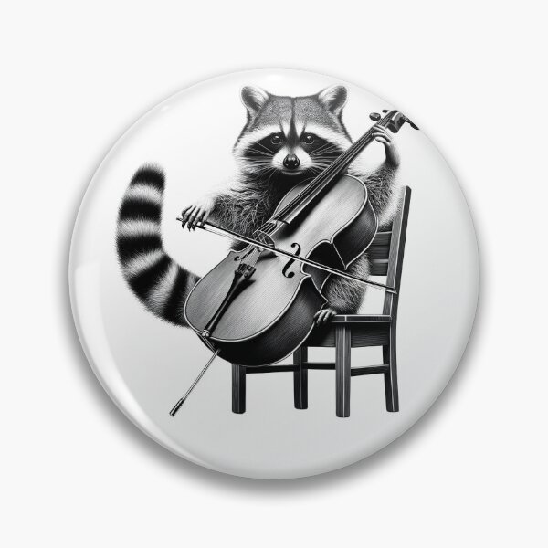 Item preview, Raccoon Playing Cello Cellist Cello Player designed and sold by Kimberley King Art  King Art.