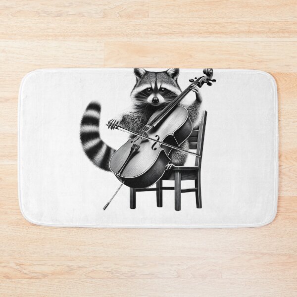 Item preview, Raccoon Playing Cello Cellist Cello Player designed and sold by Kimberley King Art  King Art.