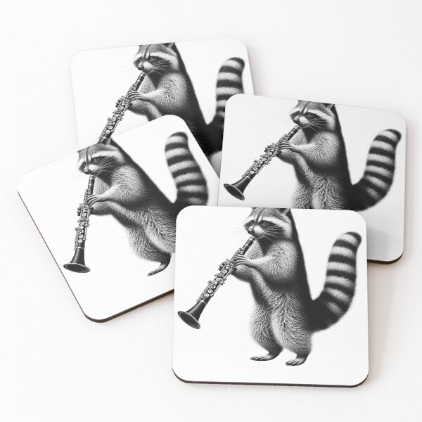 Item preview, Raccoon Playing Clarinet Clarinetist Clarinet Player designed and sold by Kimberley King Art  King Art.