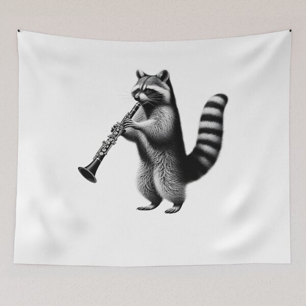 Item preview, Raccoon Playing Clarinet Clarinetist Clarinet Player designed and sold by Kimberley King Art  King Art.