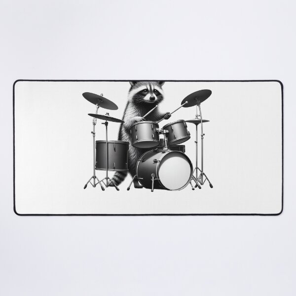Item preview, Raccoon Playing Drums Drumkit Player Drummer designed and sold by Kimberley King Art  King Art.