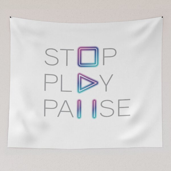 Item preview, Stop, Play, Pause, Typography, Wordplay, Design, Music, Decoration, Words designed and sold by ROSSI Roger Wagner.