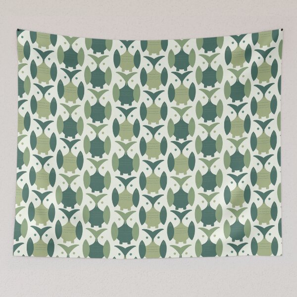 Item preview, Green Owl In Olive Pattern designed and sold by donebyreena.