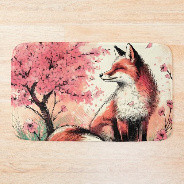 Item preview, Vivid Fox in Cherry Blossom Dream designed and sold by inkNext.