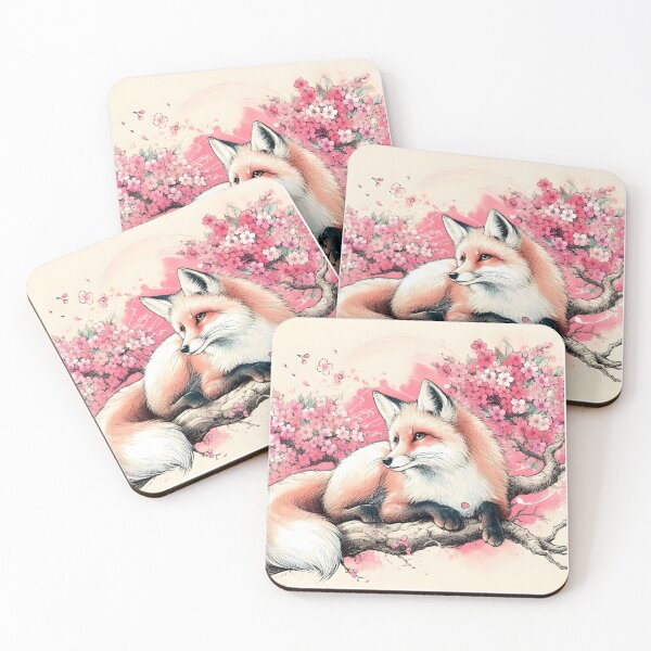 Item preview, Fox in Sakura Blossom Harmony designed and sold by inkNext.