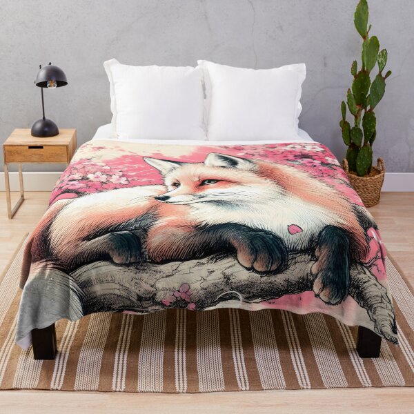 Item preview, Fox in Sakura Blossom Harmony designed and sold by inkNext.