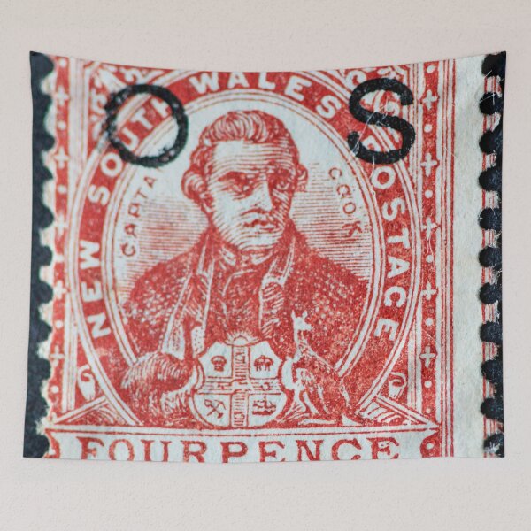 Item preview, 1888 fourpence New South Wales postage stamp with Captain Cook designed and sold by Photopat.