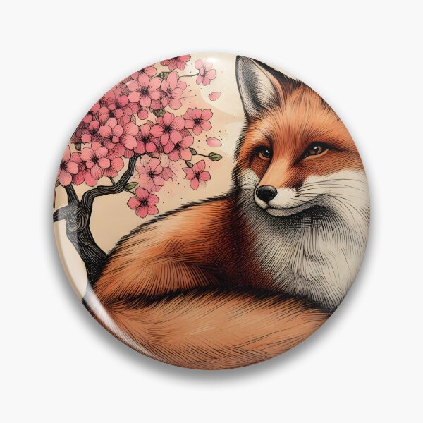 Item preview, Fox in Vibrant Sakura Haven designed and sold by inkNext.