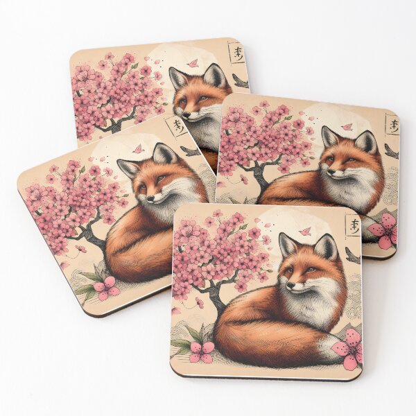 Item preview, Fox in Vibrant Sakura Haven designed and sold by inkNext.