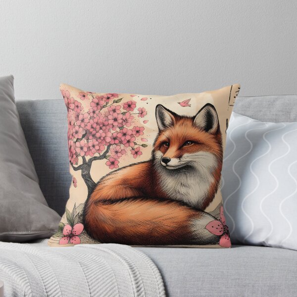 Item preview, Fox in Vibrant Sakura Haven designed and sold by inkNext.