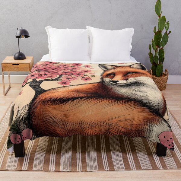 Item preview, Fox in Vibrant Sakura Haven designed and sold by inkNext.
