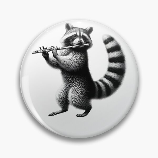 Item preview, Raccoon Playing Flute Flutist Flute Player designed and sold by Kimberley King Art  King Art.