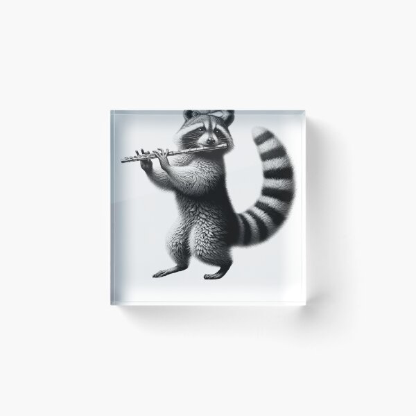 Item preview, Raccoon Playing Flute Flutist Flute Player designed and sold by Kimberley King Art  King Art.