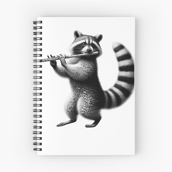 Item preview, Raccoon Playing Flute Flutist Flute Player designed and sold by Kimberley King Art  King Art.
