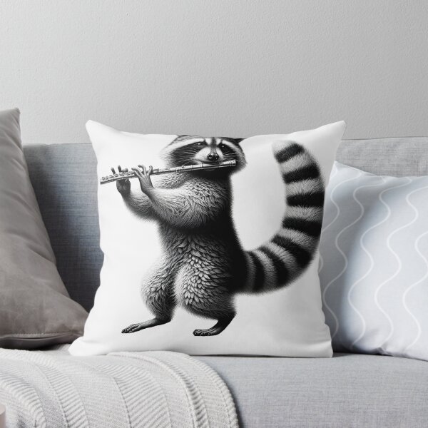 Item preview, Raccoon Playing Flute Flutist Flute Player designed and sold by Kimberley King Art  King Art.
