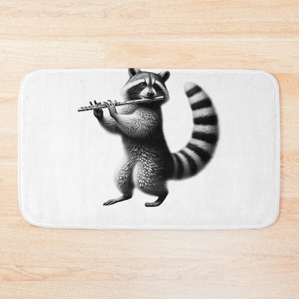 Item preview, Raccoon Playing Flute Flutist Flute Player designed and sold by Kimberley King Art  King Art.