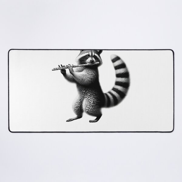 Item preview, Raccoon Playing Flute Flutist Flute Player designed and sold by Kimberley King Art  King Art.