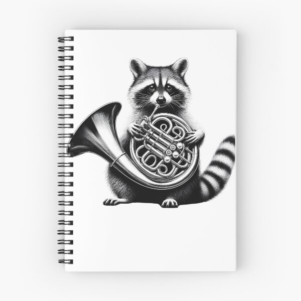 Item preview, Raccoon Playing French Horn French Hornist designed and sold by Kimberley King Art  King Art.