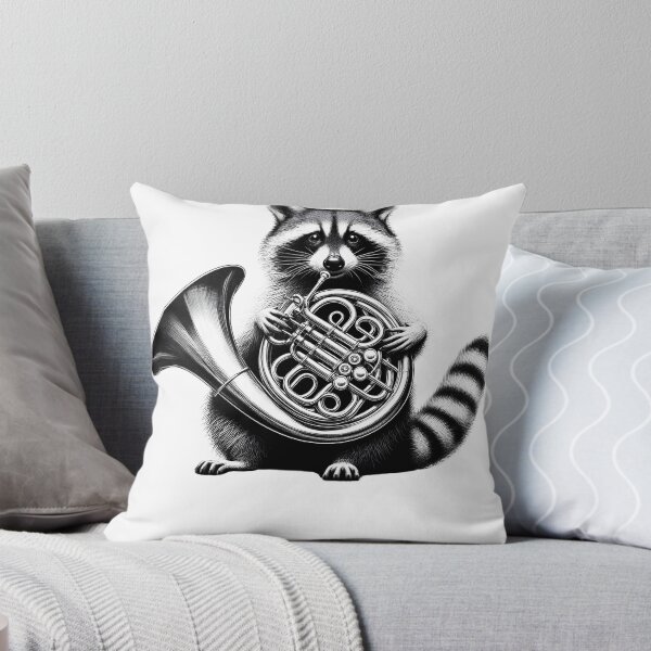 Item preview, Raccoon Playing French Horn French Hornist designed and sold by Kimberley King Art  King Art.