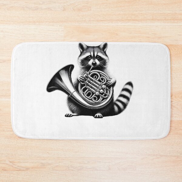 Item preview, Raccoon Playing French Horn French Hornist designed and sold by Kimberley King Art  King Art.