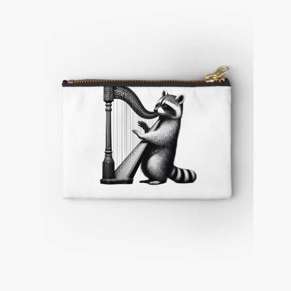 Item preview, Raccoon Playing Harp Harpist Harp Player designed and sold by Kimberley King Art  King Art.