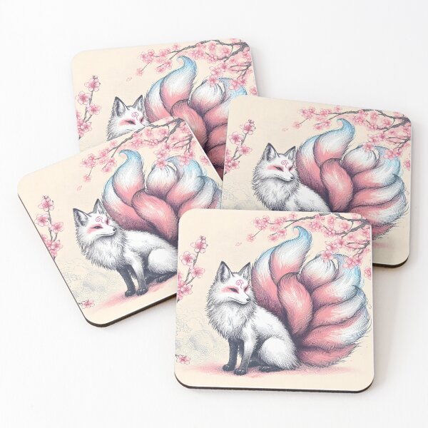 Item preview, Mystical Nine-Tailed Fox in Sakura designed and sold by inkNext.