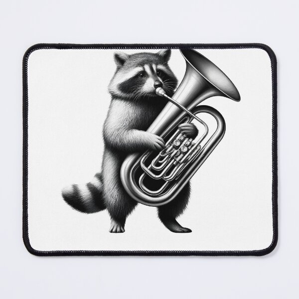 Item preview, Raccoon Playing Tuba Tubaist Tuba Player designed and sold by Kimberley King Art King Art.