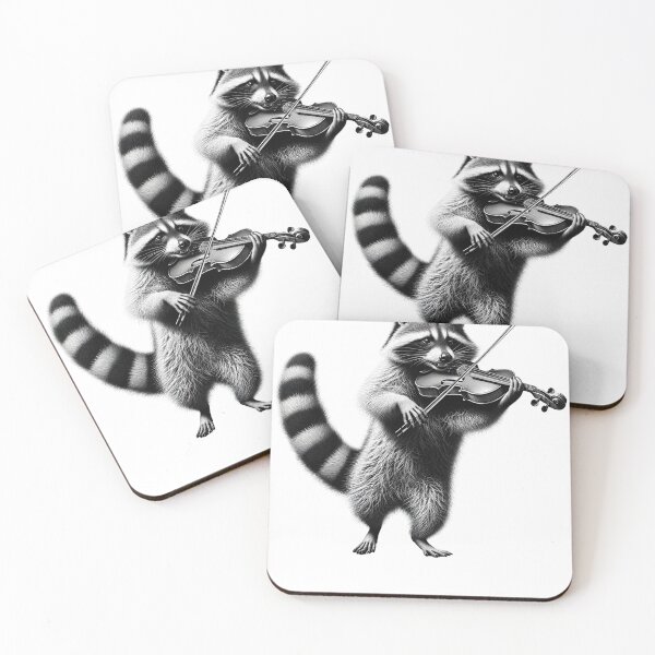 Item preview, Raccoon Playing Violin Violist Violin Player designed and sold by Kimberley King Art  King Art.