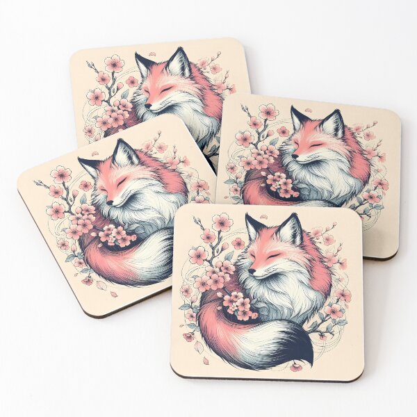 Item preview, Mystical Nine-Tailed Fox in Sakura designed and sold by inkNext.